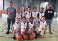 U13M équipe 1 et les coachs Fred et Cédric